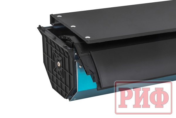 Крышка кузова РИФ для Mitsubishi L200 2024+, роллета раздвижная, алюминиевая, черная 1550x1533 мм