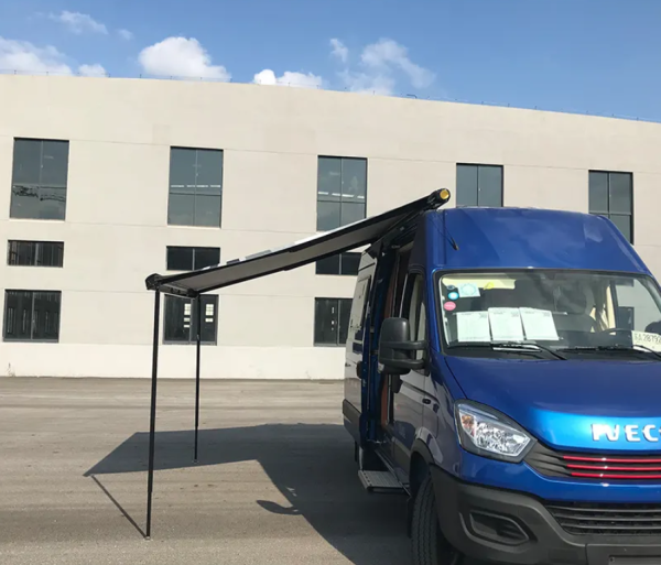 3 Маркиза автомобильная РИФ 3,0х2,5 м кассетная, привод механический, электромотор, корпус черный