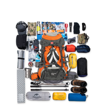 Рюкзак туристический Naturehike 70 л, оранжевый