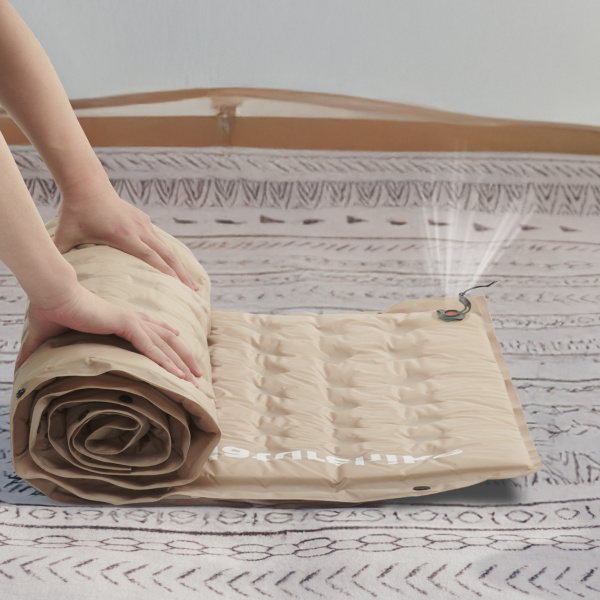 3 Коврик самонадувающийся Naturehike, 200х65х6 см, с подушкой, бежевый