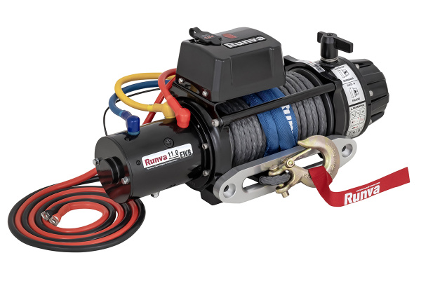 Лебёдка электрическая 12V Runva 11000 lbs 5000 кг (влагозащищенная) синтетический трос