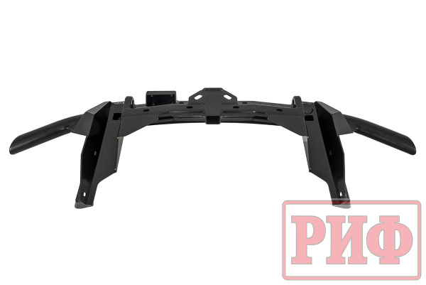 Бампер РИФ силовой задний Renault Duster 2015-2020 c квадратом под фаркоп, калиткой, подсветкой ном.