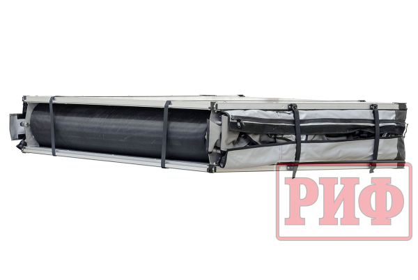 2 Палатка на крышу автомобиля РИФ Soft RT02-160 PRO, тент серый, 400 гр., 160х(240+70)х115 см