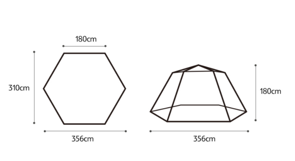 4 Палатка Naturehike Hexagonal 3-4-местная, автоматическая, хаки (бежевая)