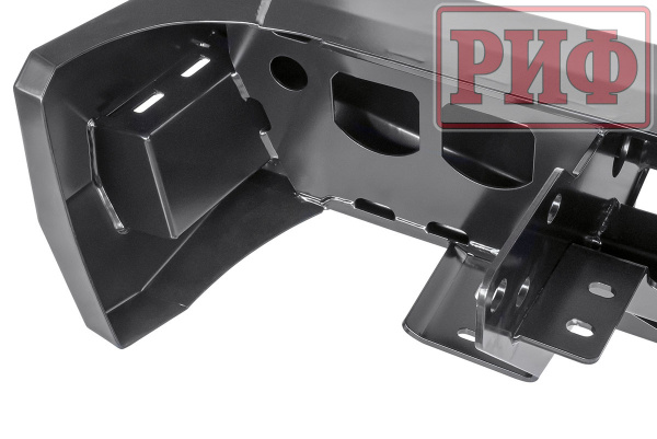 Бампер РИФ силовой задний Toyota Tundra 2007-09.2013 с квадратом под фаркоп, 2-мя калитками, фонарями, подсветкой номера