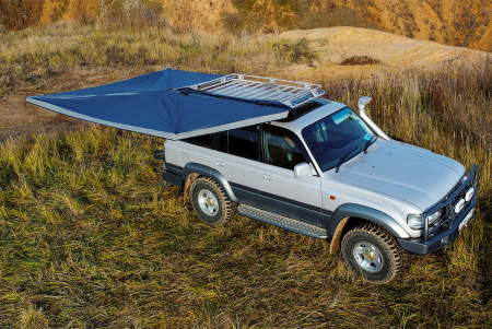 Маркиза автомобильная РИФ безопорная, веерная 2,3х2 м (правая)