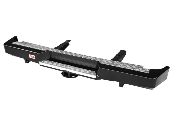 Бампер РИФ силовой задний ГАЗ Соболь с квадратом под фаркоп лифт 50 мм