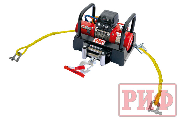 Лебёдка переносная РИФ 9.5XS c площадкой на цепях и проводами (в сборе)