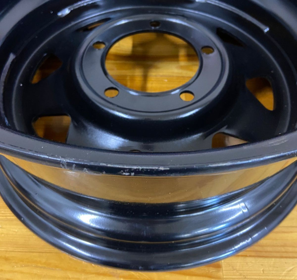 1 Диск усиленный УАЗ стальной черный 5x139,7 7xR16 d110 ET+15 (треуг. мелк.) (уценка)