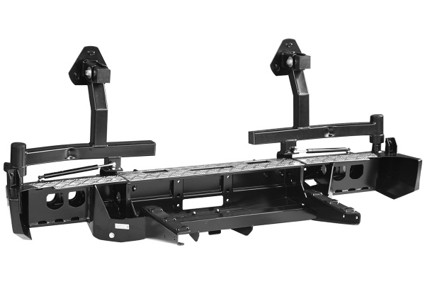 Бампер РИФ задний ГАЗ Соболь с площ. под лебёдку, квад. под фаркоп, фонарями и 2-я калитк. стандарт
