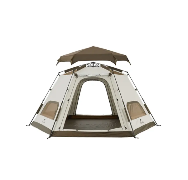 1 Палатка Naturehike Hexagonal 3-4-местная, автоматическая, хаки (бежевая)