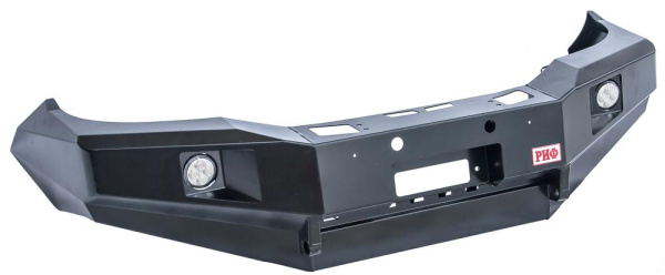 Бампер РИФ силовой передний Toyota Hilux 2012-2014 с доп. фарами и защитой бачка омывателя, на рестайлинг