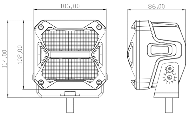 Фара водительского света РИФ 107x102x86 мм 60W LED