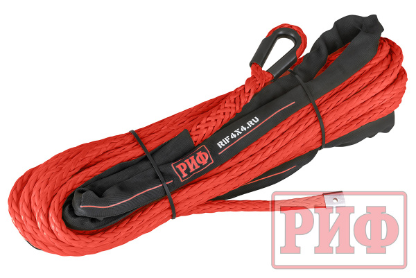 Трос для лебёдки синтетический РИФ 12 мм/26 м, красный