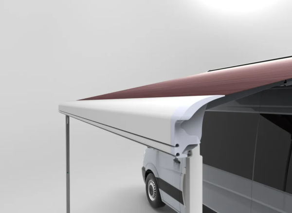 3 Маркиза автомобильная РИФ 4,0х2,5 м кассетная,  привод механический, электромотор, корпус белый