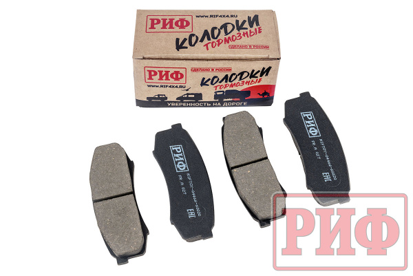 Колодки тормозные задние РИФ Toyota LC 105,120, Mitsubishi Pajero 3, 4 OEM 04466-60020, 04466-60010, 4605A448