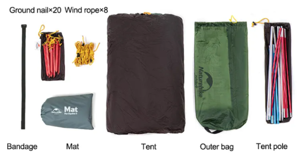 3 Палатка Naturehike Opalus 3-местная, алюминиевый каркас, зеленый