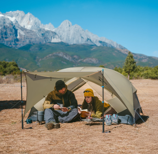 Палатка Naturehike Mongar UL 2-местная, алюминиевый каркас, сверхлегкая, песочная