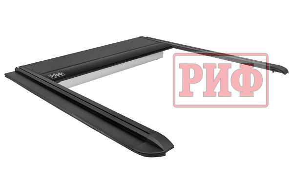 Крышка кузова РИФ для Toyota Hilux 2015+, роллета раздвижная с электоприв. 1572х1563 мм, алюм. черн.