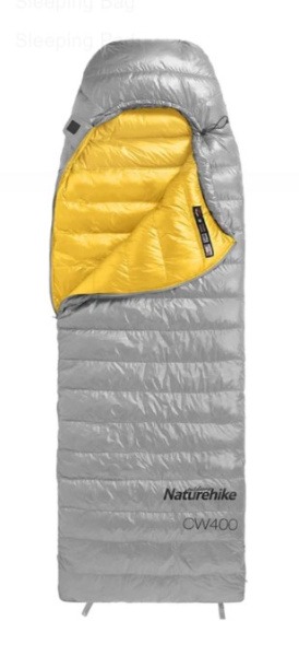Мешок спальный Naturehike CW400 L , 220х85 см, (правый) (ТК: +10°C), серый