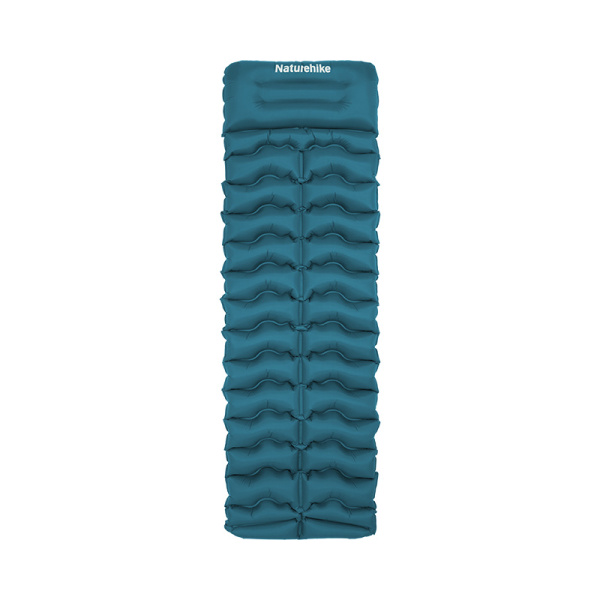 Коврик надувной Naturehike FC01 200х60х9,5 см, с подушкой, голубой