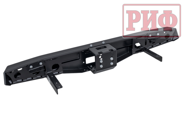 Бампер РИФ силовой задний УАЗ Хантер с площадкой под лебедку и фонарями, лифт 65 мм