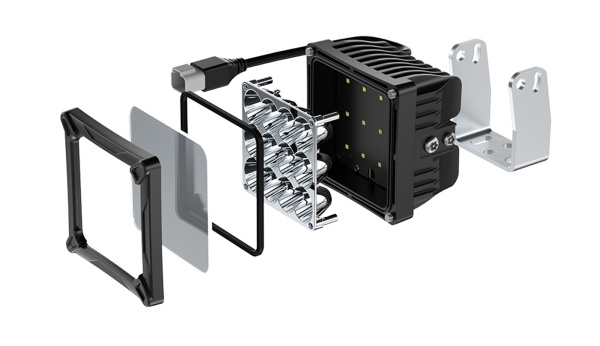 Светодиодные фары рабочего света AURORA 140x140 мм 120W (комплект 2 шт)