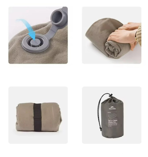 Подушка надувная Naturehike 66x36x12 см, бежевая