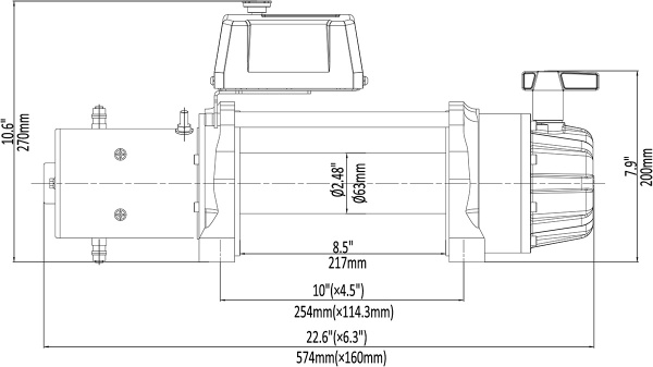 Лебёдка автомобильная электрическая 12V Runva EWB11000S 5000 кг (влагозащищенная)