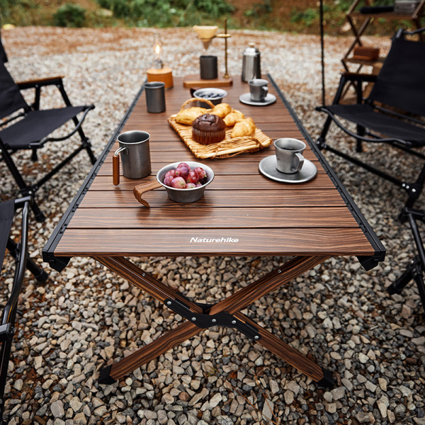 Стол туристический Naturehike Star Jane L02 складной, 125х60х43 см,с Х-образными ножками, коричневый