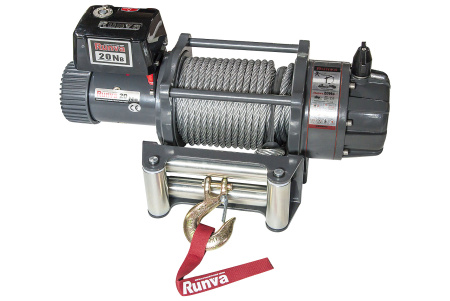 Лебёдка электрическая 24V Runva EWB20000U24V влагозащищенная, стальной трос