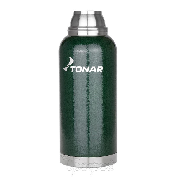 1 Термос ТОНАР 750ML с ситечком зеленый (2 крышки-кружки)