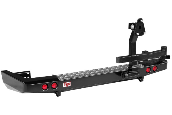 Бампер РИФ задний УАЗ Патриот 2015+ c фонарями и калиткой без фаркопа лифт