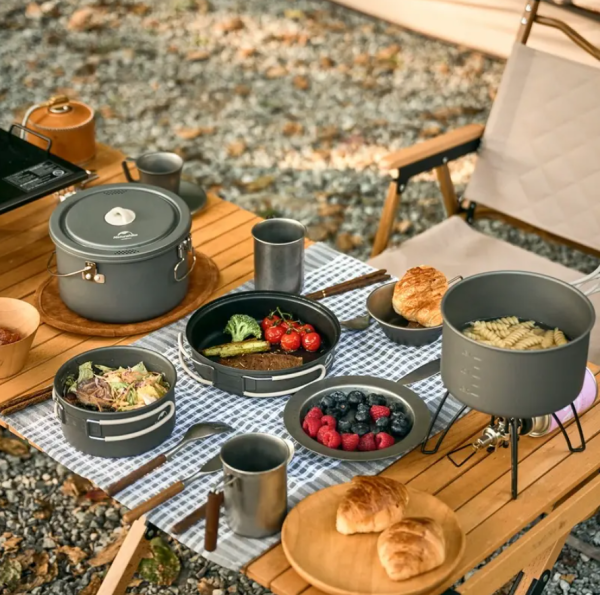 Набор посуды Naturehike туристический 4 в 1 (с чайником)
