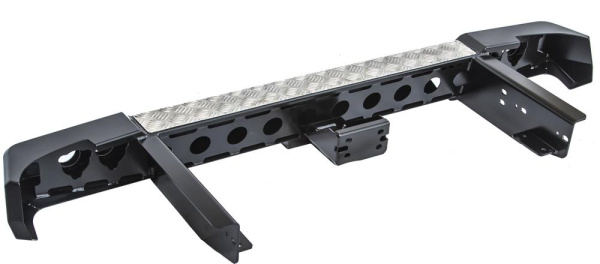 Бампер РИФ силовой задний УАЗ Пикап 2005+ с квадратом под фаркоп и фонарями, лифт 65 мм