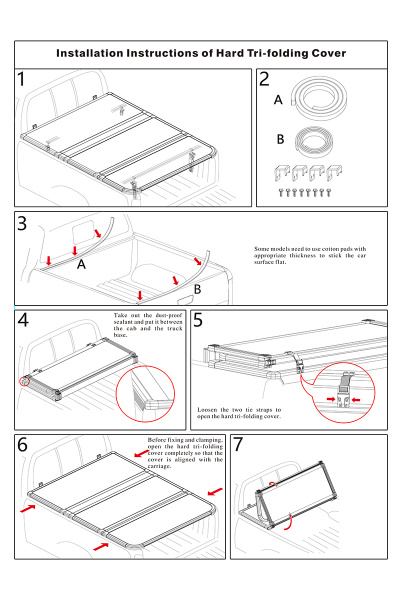 Крышка кузова РИФ для Dodge Ram 2019, трёхсекц. 1762х1791/1708 мм, алюминиевая, черная (5,8 ft)