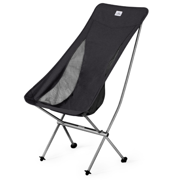 Кресло туристическое Naturehike Stellaluna L04 складное, черное, высокая спинка, до 150 кг (уценка)