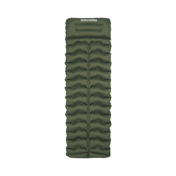 Коврик надувной Naturehike FC01 200х60х9,5 см, с подушкой, зеленый