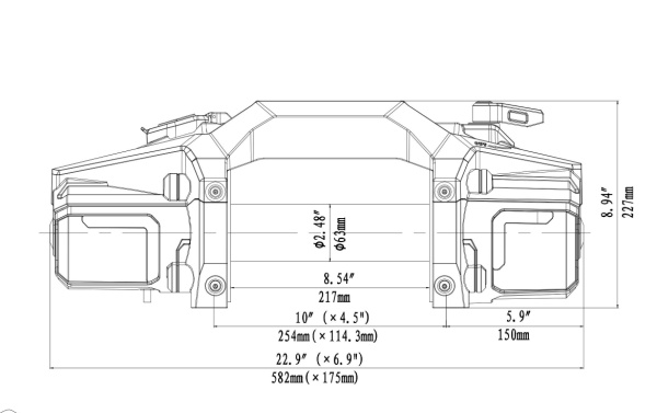 Лебёдка электрическая 12V Runva 12000 lbs 5443 кг стальной трос