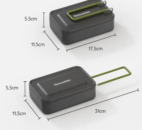 Котелок прямоугольный Naturehike 1 л., алюминиевый