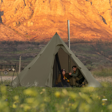 Палатка Naturehike Pyramid, 2-местная, коричнево-зеленая