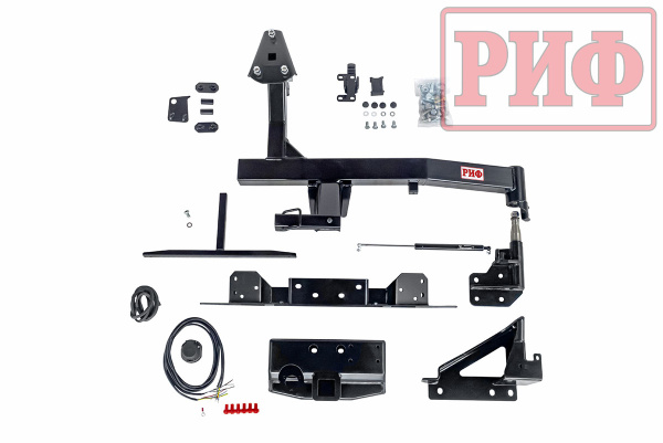 Калитка РИФ с фаркопом в штатный задний бампер Toyota Land Cruiser 100 с подсветкой номера