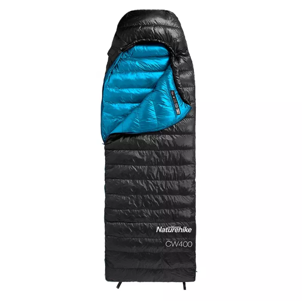 Мешок спальный Naturehike Ultralight CW400 L , 220х85 см, (правый) (ТК: +5C), черный