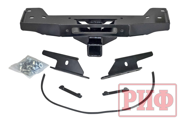 Площадка РИФ под лебедку в штатный бампер УАЗ Патриот 2015+ с квадратом под фаркоп
