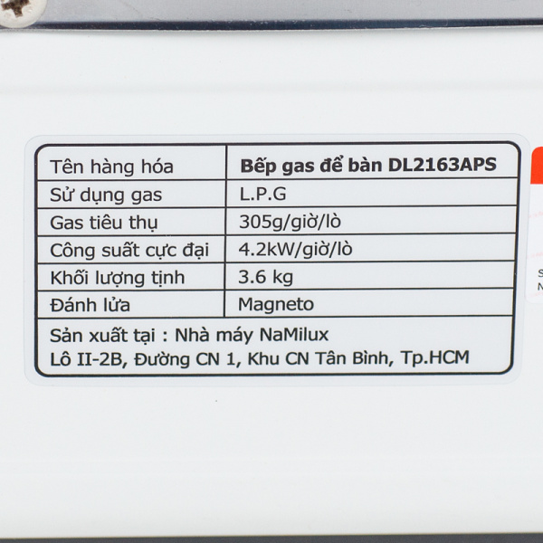Плита газовая NaMilux DL4136APS 2 конфорки (под бытовой баллон)