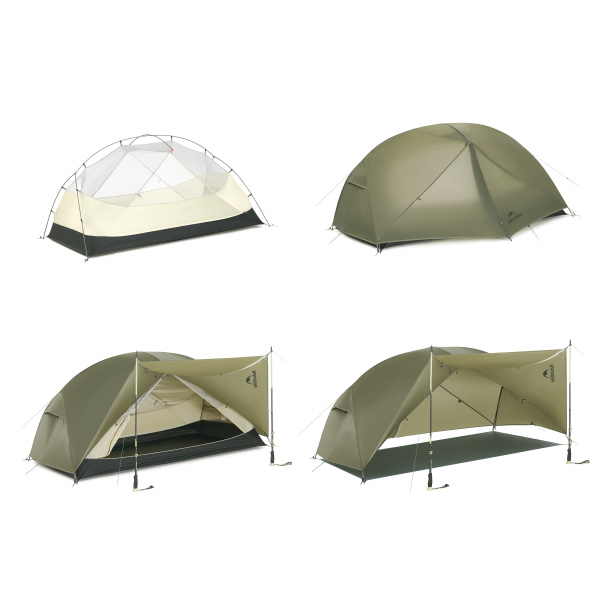 Палатка Naturehike Mongar PRO 1-местная, алюминиевый каркас, светло-серая