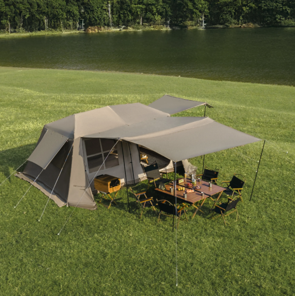 Палатка Naturehike Village 13 Ultimate Edition автоматическая 5-8-местная, с верандой, коричневая
