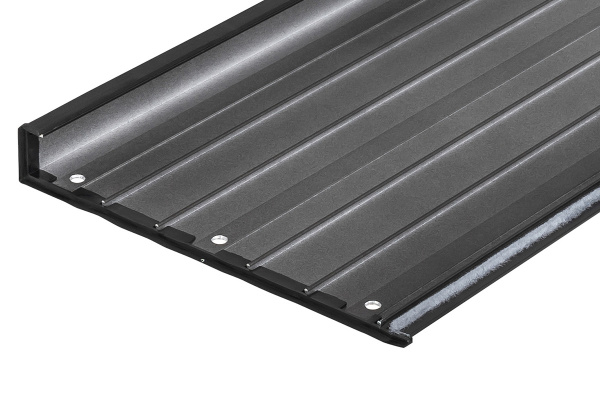 Крышка кузова РИФ для Toyota Hilux 2005-2014, роллета раздвижная 1578х1570 мм, алюминиевая, черная