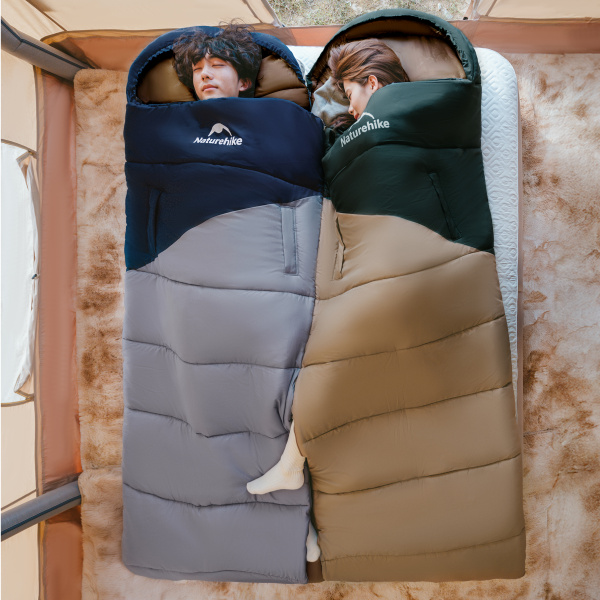 Мешок спальный Naturehike Sunny Day PL02 U250, (190+30)х80 см, (правый) (ТК: +8C), коричнево-зеленый