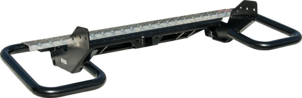 Бампер РИФ силовой задний Mitsubishi L200 2005-2015 (кузов 1350 мм) с квадр. под фаркоп и фонарями трубный